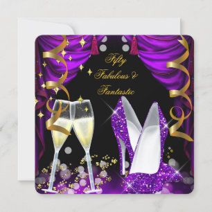 50 Fabulous & Fantastic Purple Champagne Party Invitation