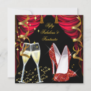 50 Fabulous & Fantastic Red Champagne Party Invitation