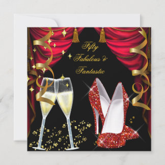 50 Fabulous & Fantastic Red Champagne Party Invitation