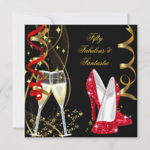 50 Fabulous & Fantastic Red Champagne Party Invitation