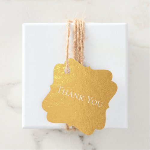 50  Fabulous Fiftieth Birthday Gold Swirl Leaves  Foil Favor Tags