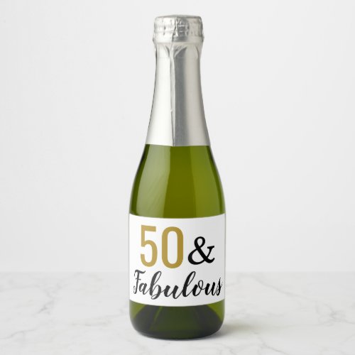 50  Fabulous Fiftieth Birthday Party Favor Sparkling Wine Label