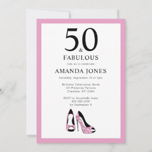 50 & Fabulous Fiftieth Birthday Party Invitation