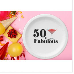 50 &amp; Fabulous Fiftieth Birthday Party Paper Plates