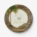 50 Fabulous Fiftieth Leopard Print Wild Birthday Paper Plates