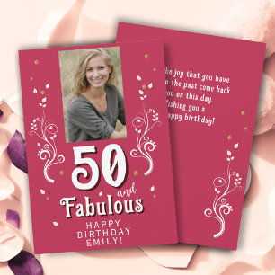 50 & Fabulous Foliage Magent 50th Birthday Photo
