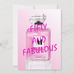 50 Fabulous French Chic Pink Perfume Monogram Invitation