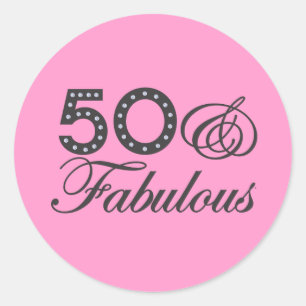 50 & Fabulous Gift Classic Round Sticker