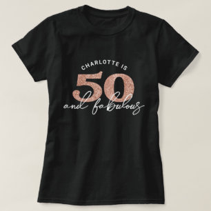50 Fabulous Glitter Personalized Birthday Party T-Shirt