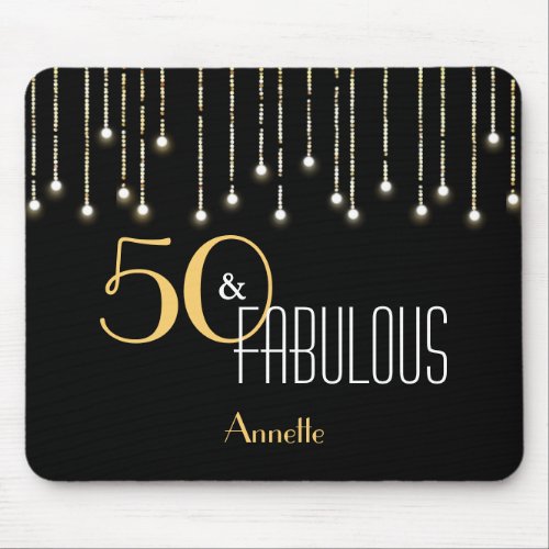 50  Fabulous Gold Black Lights Glamorous Elegant Mouse Pad