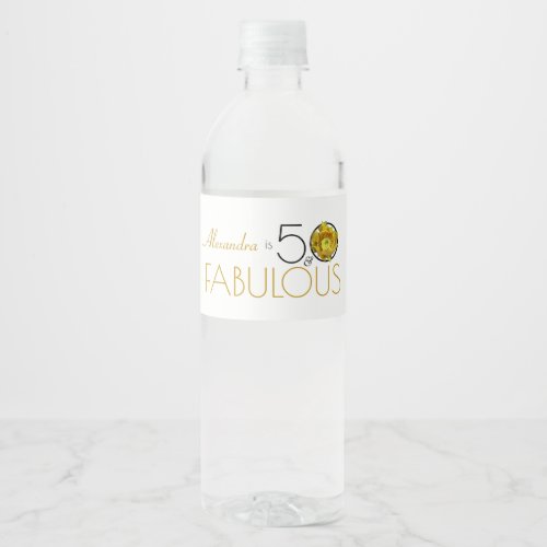 50  Fabulous Gold  Black Yellow Cactus Flower Water Bottle Label