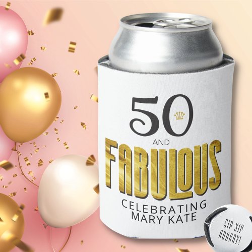 50 Fabulous Gold Metallic Stylish Birthday Party Can Cooler