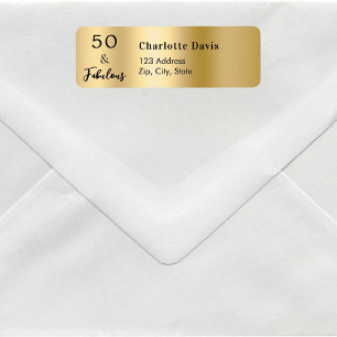 50 Fabulous Gold Return Address Label