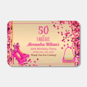 50& Fabulous High Heels Gold Hot Pink Glitter Glam Matchboxes