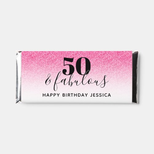 50  Fabulous Hot Pink Faux Glitter Ombre  Hershey Bar Favors