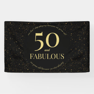 50 Fabulous Modern Black Gold Confetti Typography Banner