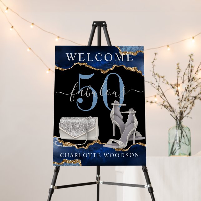 50 Fabulous Navy Black Agate High Heels Foam Board (In Situ (Stand))