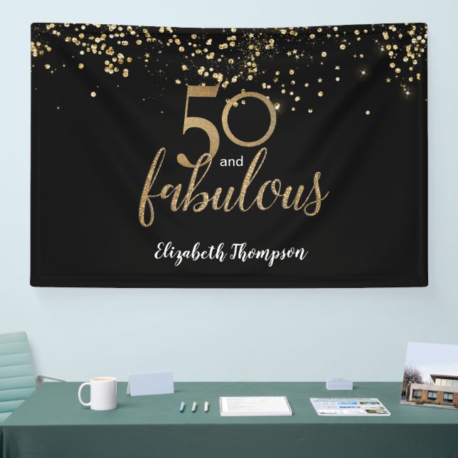 50 & Fabulous Personalized 50th Birthday Banner (Tradeshow)