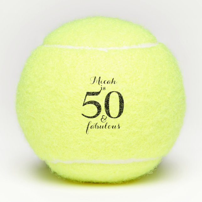  50 & Fabulous Personalized Tennis Ball (Front)