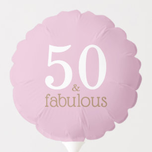 50 & Fabulous Pink Elegant 50th Birthday Party Balloon
