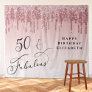 50 Fabulous Pink Rose Gold Glitter Birthday Party Tapestry