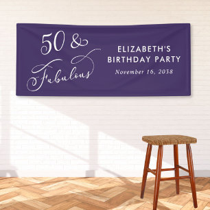 50 Fabulous Purple Birthday Party Welcome Banner