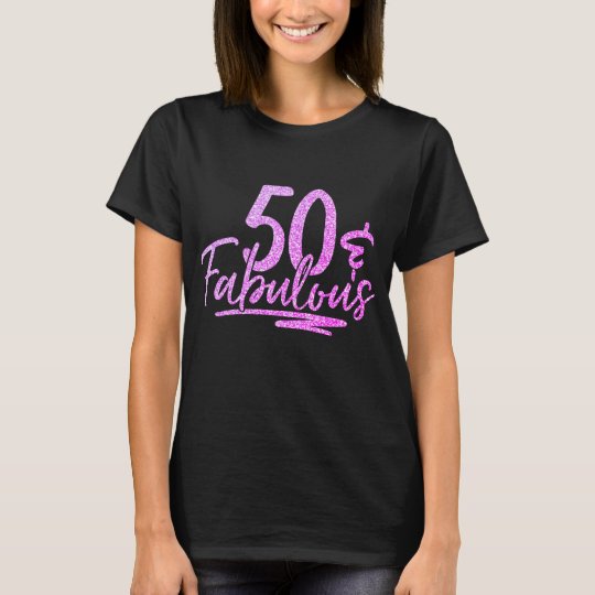 50 & Fabulous Purple Glitter 50th Birthday Sparkle T-Shirt | Zazzle.com