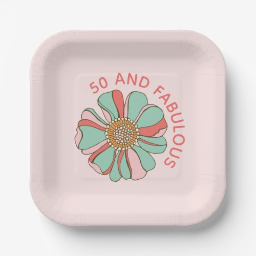 50  Fabulous Retro Pink Floral Paper Plates