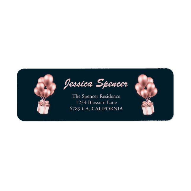 50 & Fabulous Rose Gold Birthday Return Address Label (Front)