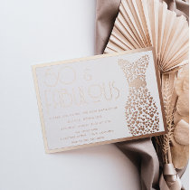 50 & Fabulous! Rose Gold Gown 50th Birthday Party  Foil Invitation