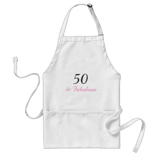 50 & Fabulous Script Birthday Party Apron