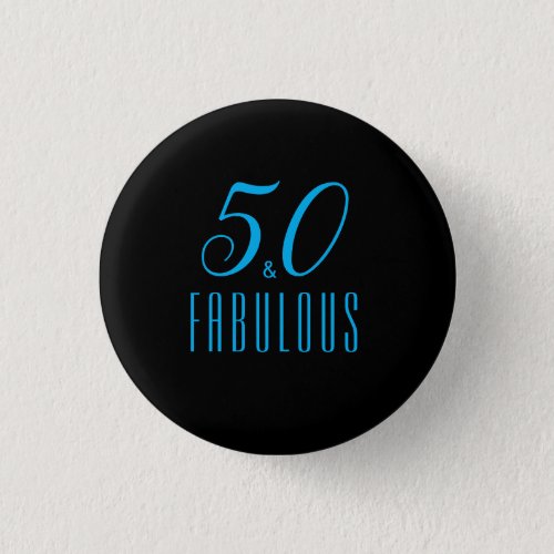 50  Fabulous Sky Blue Black  Button