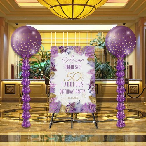 50  Fabulous Tropical 50th Birthday Welcome Sign