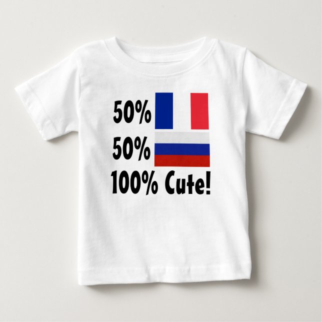 50% French 50% Russian 100% Cute Baby T-Shirt (Front)