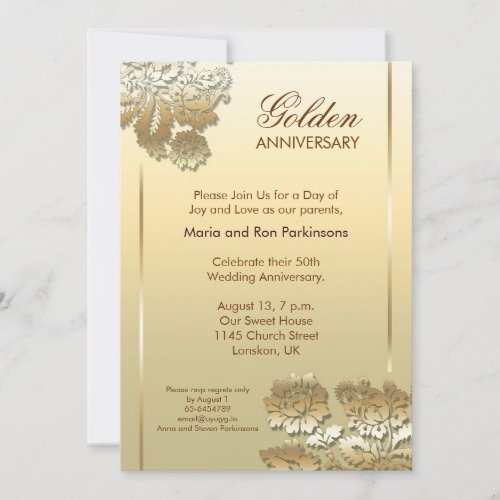 50 golden anniversary invitation