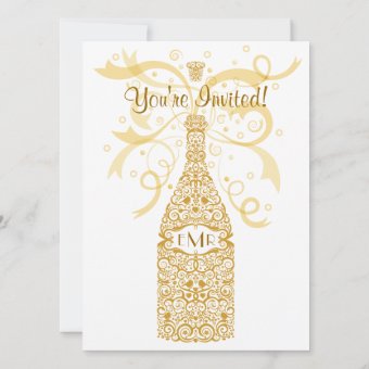 50 Golden Years Champagne Celebration Invitation | Zazzle