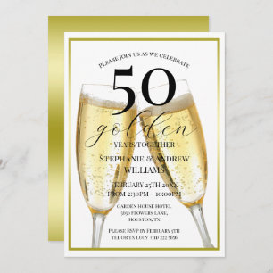 50 Golden Year's Wedding Anniversary Invitation