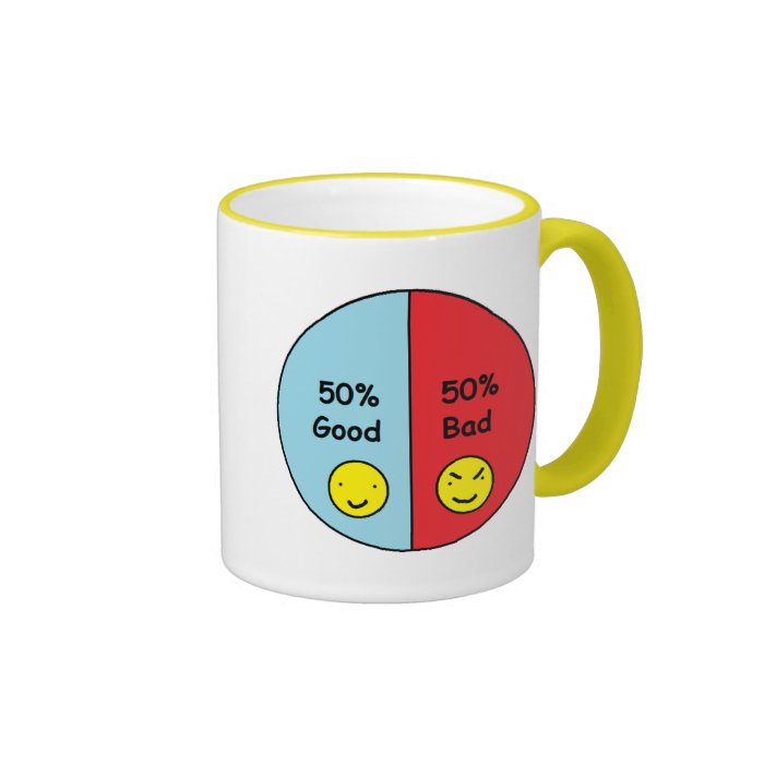 50% Good and 50% Bad Pie Chart Coffee Mugs