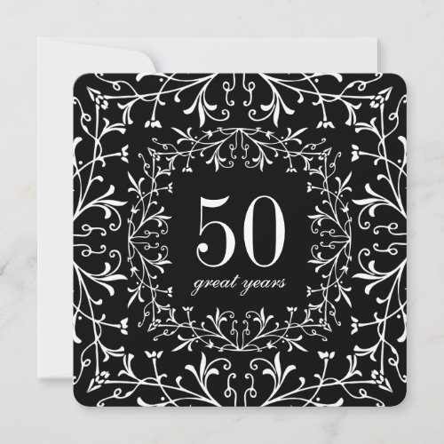 50 Great Years Black Tie Birthday or Anniversary Personalized Announcement