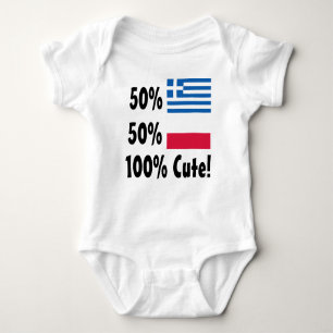 50% Greek 50% Polish 100% Cute Baby Bodysuit
