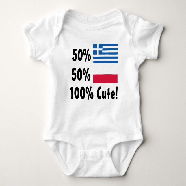 50% Greek 50% Polish 100% Cute Baby Bodysuit (Front)