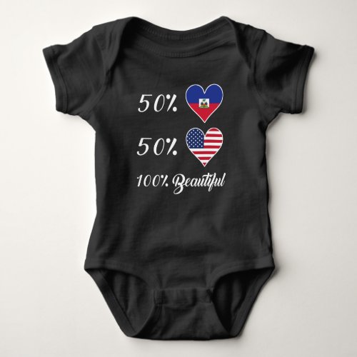 50 Haitian 50 American 100 Beautiful Baby Bodysuit