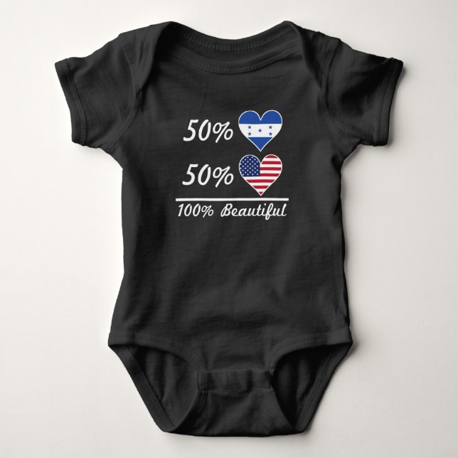 50% Honduran 50% American 100% Beautiful Baby Bodysuit (Front)