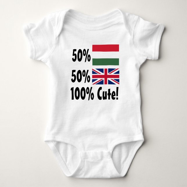 50% Hungarian 50% British 100% Cute Baby Bodysuit (Front)
