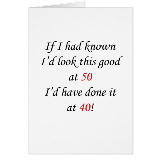 50 If I had known Cards (Front)