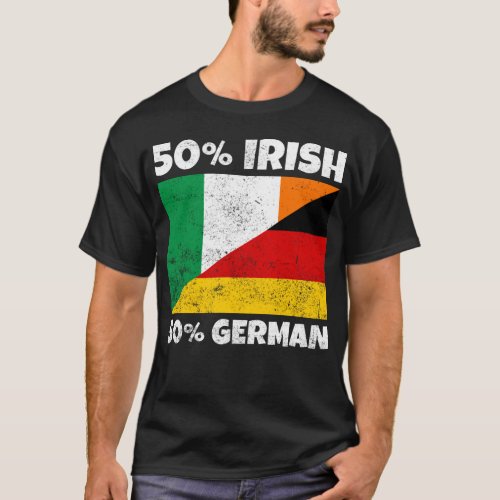 50 Irish 50 German Awesome Half Irish Half Germa T_Shirt