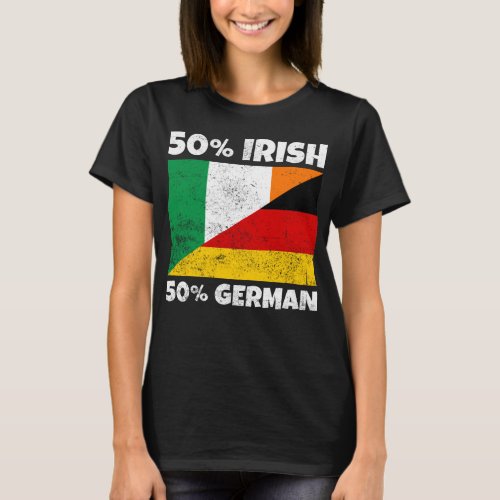 50 Irish 50 German Awesome Half Irish Half Germa T_Shirt