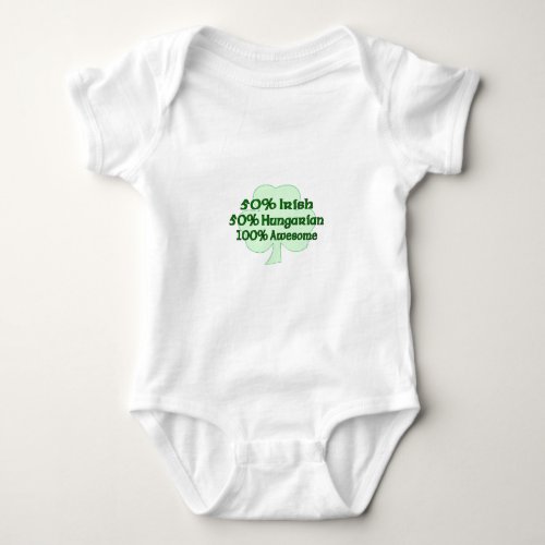 50 Irish 50 Hugarian 100 Awesome Baby Bodysuit