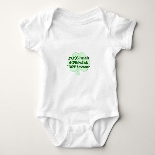 50% Irish 50% Polish 100% Awesome Baby Bodysuit (Front)