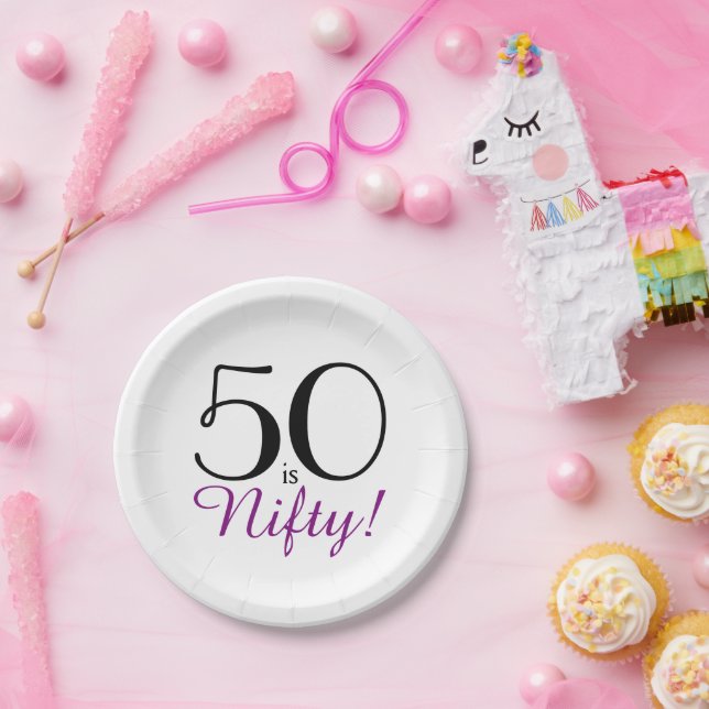 50 is Nifty! 50th Birthday Party Paper Plate (Party)